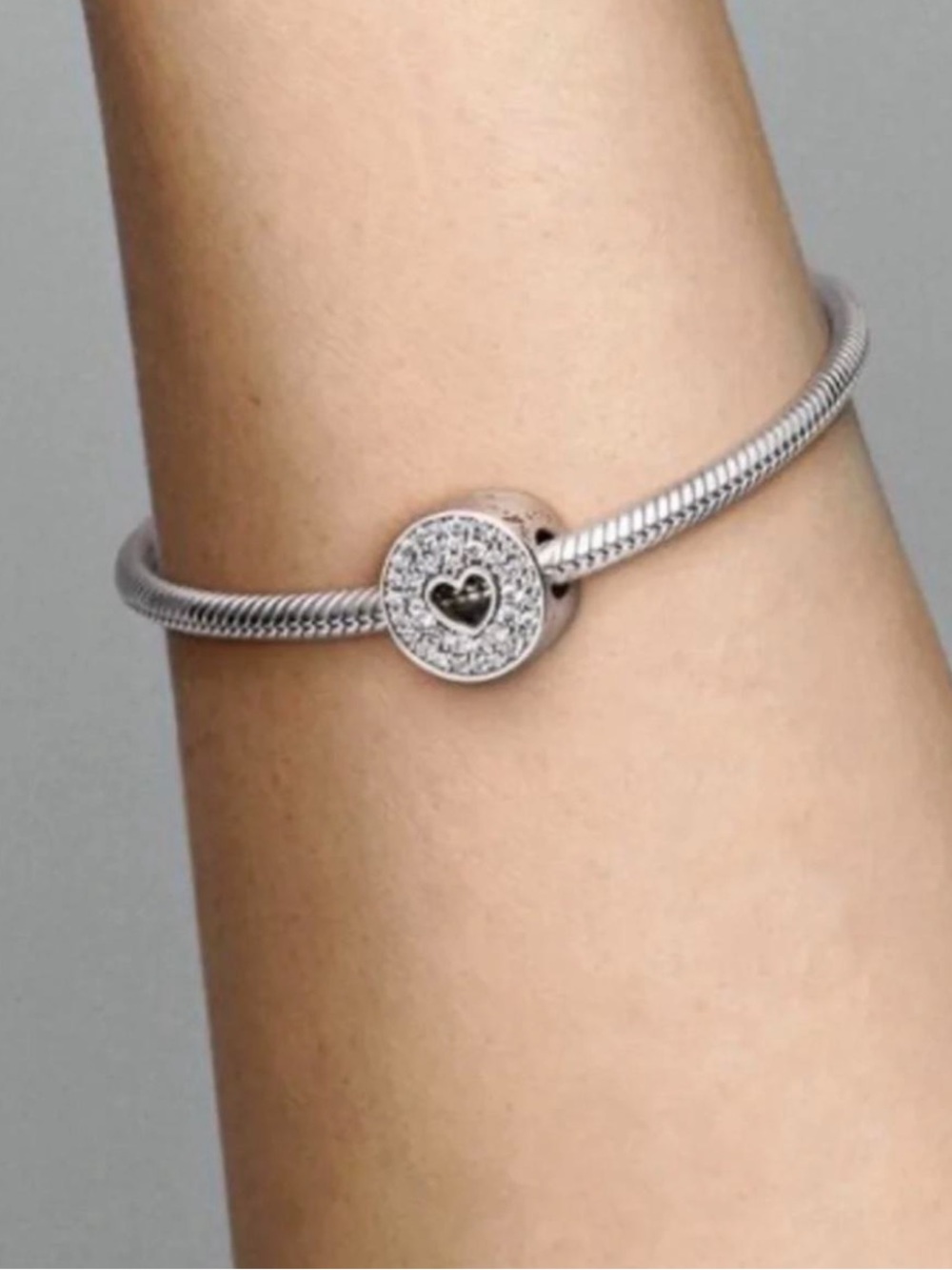Pandora Authentic pave and heart anniversary charm